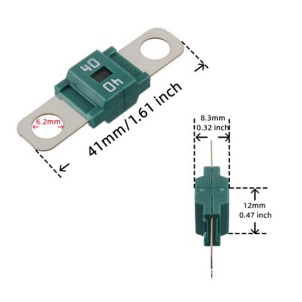 2er-Pack Flachsicherungen ANS-H Kfz-Sicherungshalter + Hochstrom-Anschraub-Midi-Sicherungen 50A - Sicherungshalter für Pkw-Fahrzeuge 40A - Robuste Kunststoff-Midi-Sicherungshalter