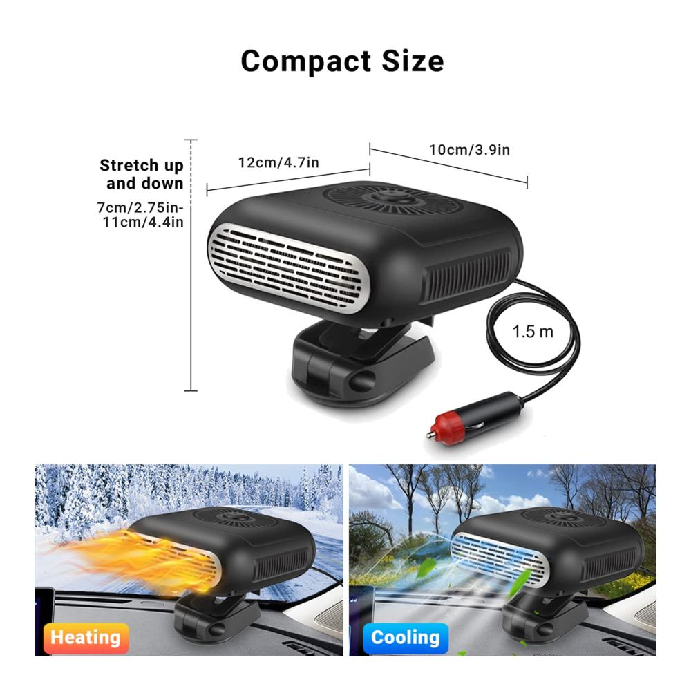 Befreien Sie Ihre Autotürschlösser vom Winter! Türschlossenteiser 12V Auto Heizlüfter – Schnell höhenverstellbar 360°-Drehung. Windschutzscheiben Defroster mit Legierter Heizdraht 1.5m Schnur. Natürlicher Wind-Modus für ultimativen Komfort. Starker Wind für eine klare Sicht